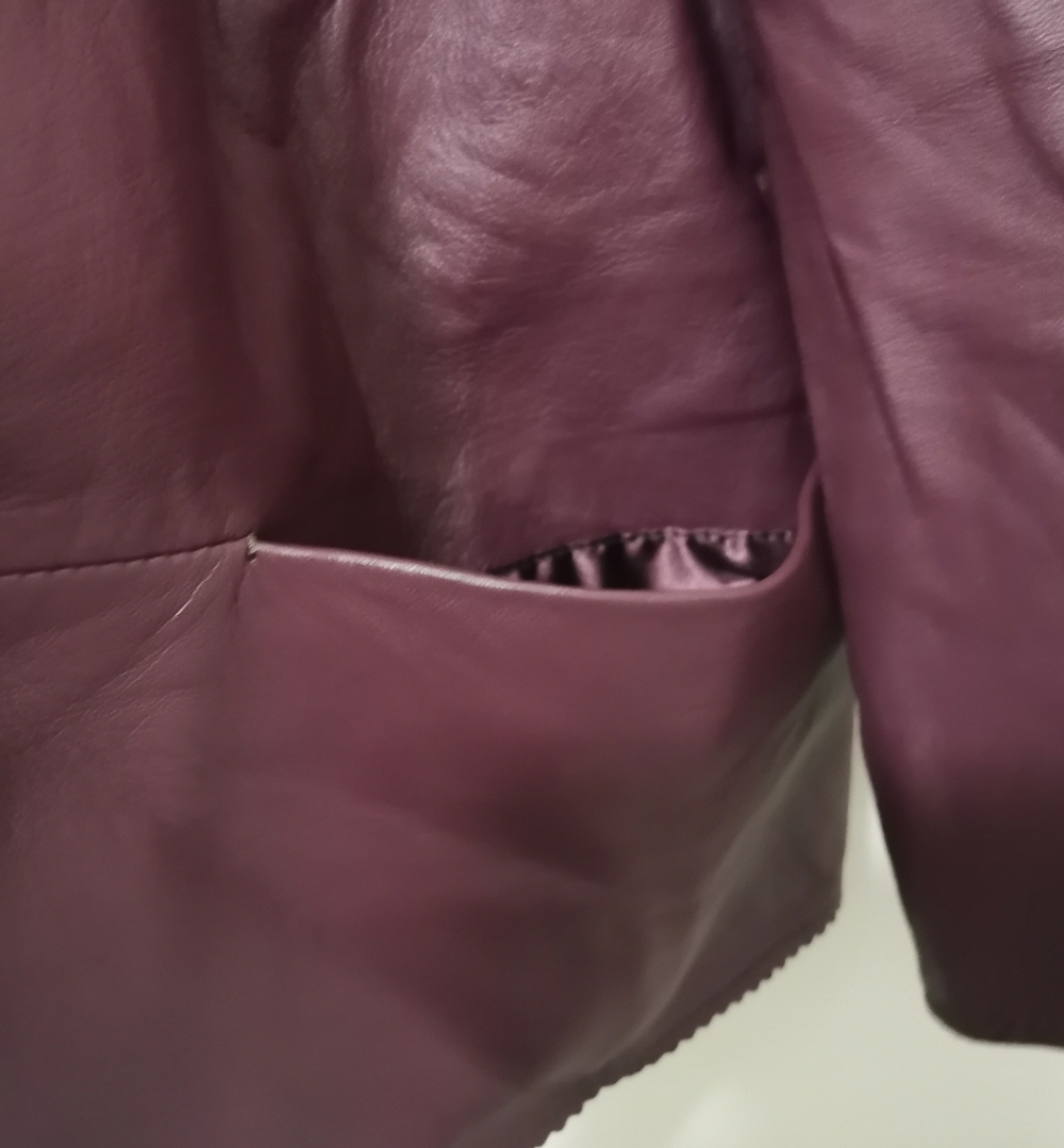 Ted Baker Burgundy Leather Jacket - Picture 6 of 7